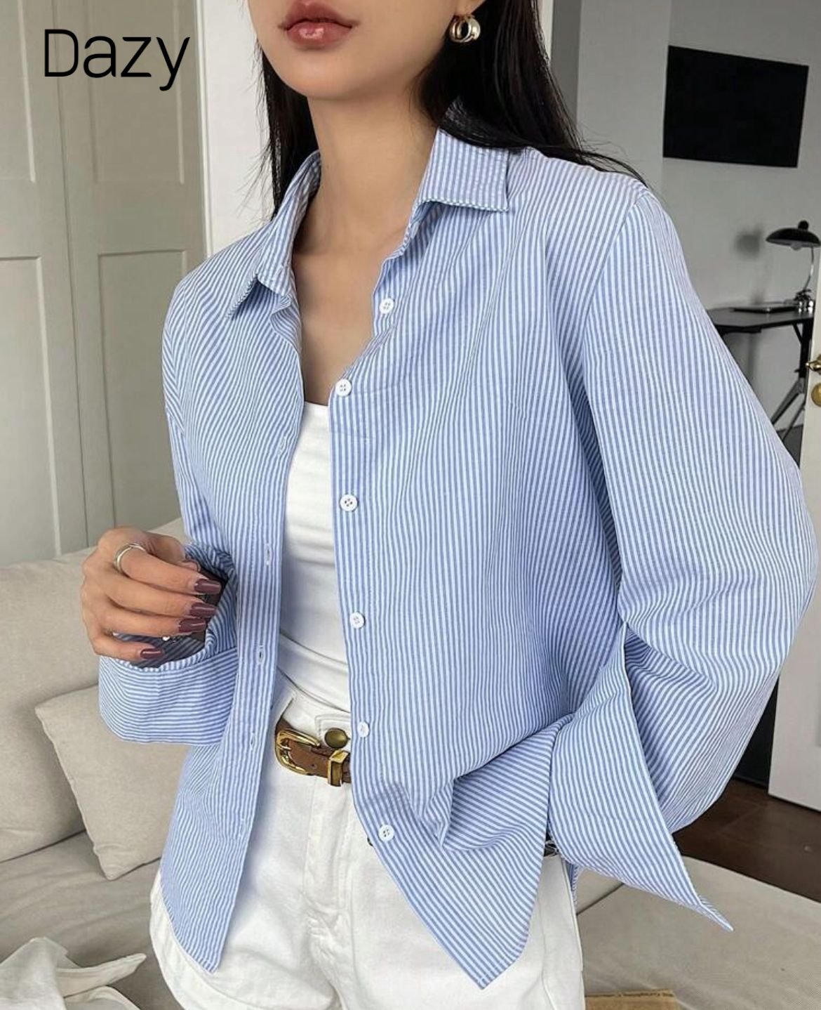 striped blue shirt